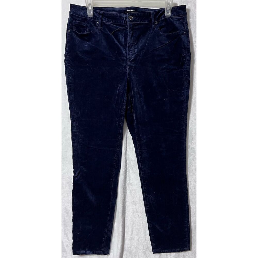 Chico’s Jeggings Blue Velvet  Size 3 (L 16) Stretch Fit Casual Fall Leggings